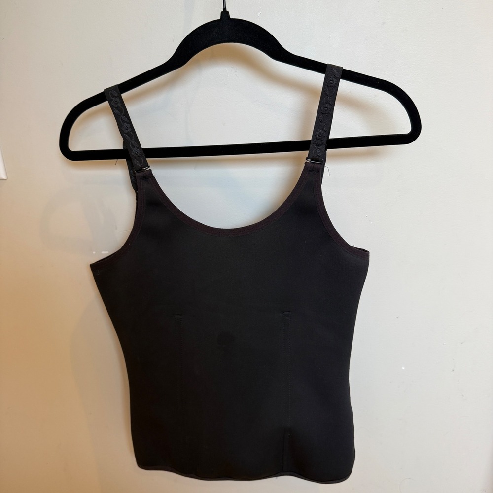 Womens Black Waist Trainer Shapewear Camisole Zipper‎ Back Plus Size 2XL